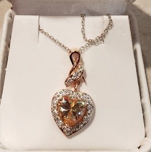 GOLD OVER 925 SILVER CUBIC ZIRCON HEART